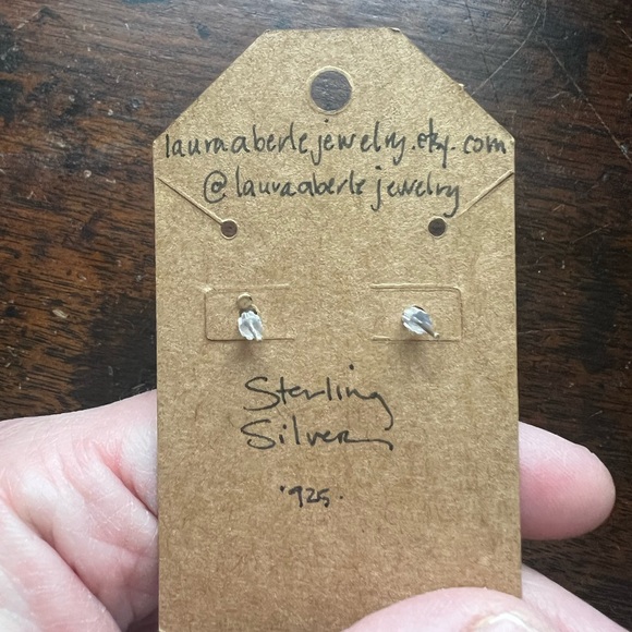 Stamped Sterling Silver Handmade Earrings - Picture 5 of 5